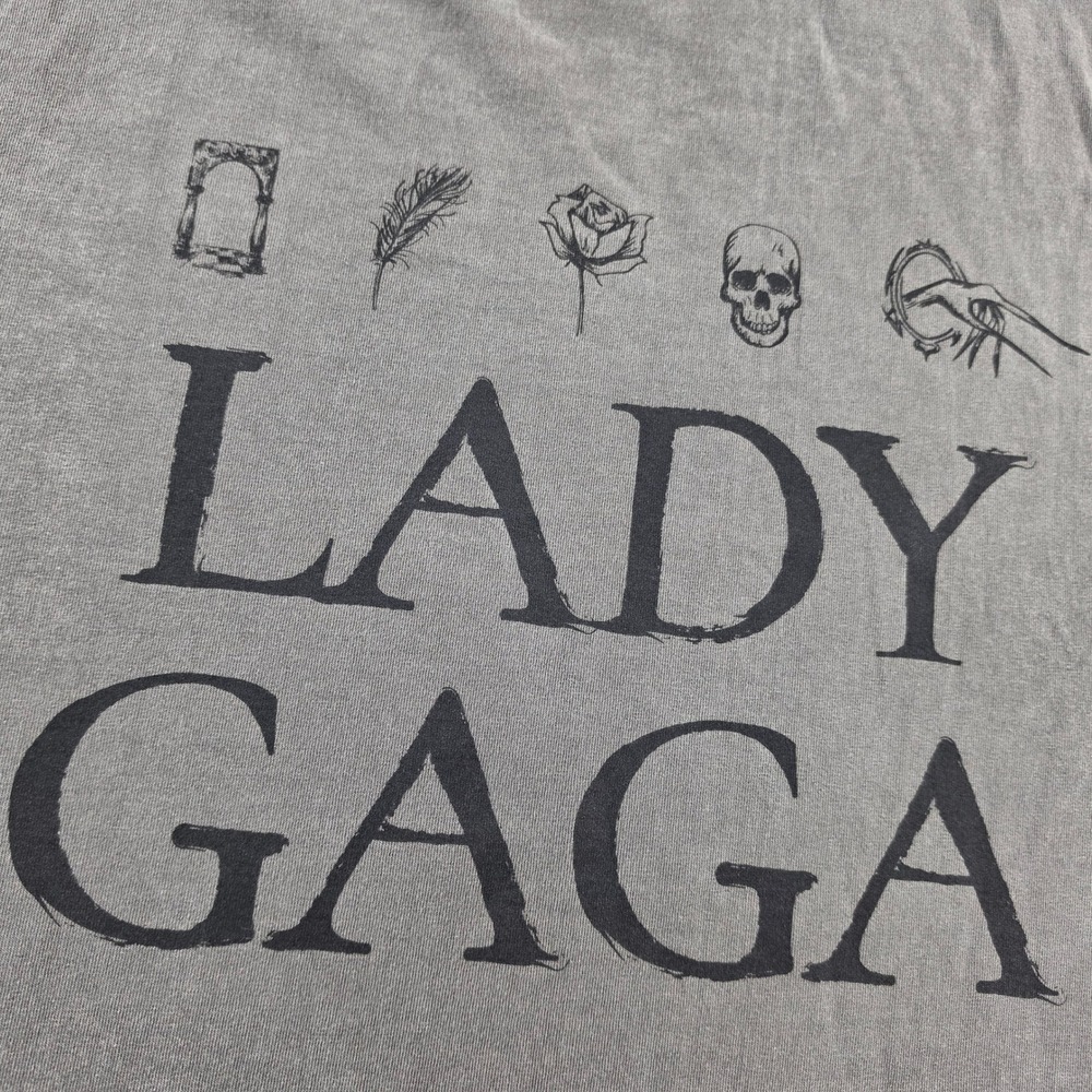 Lady Gaga T-Shirt Unisex XL Gray Excellent Mayhem Ball Tour 2025 Graphic Tee - Picture 2 of 7